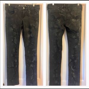 Rare AE black/gray tie dye skinny